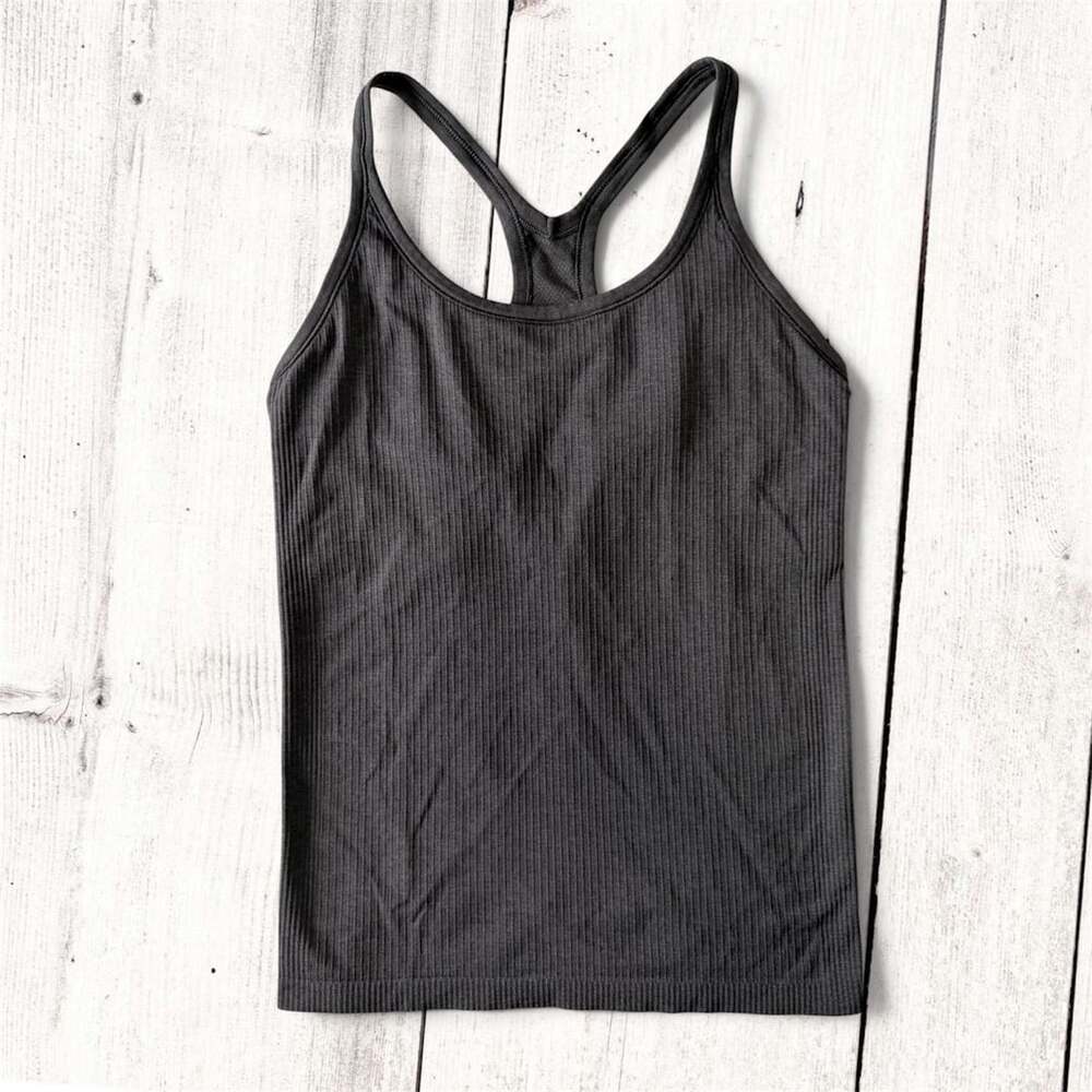 Lululemon Ebb To Street Tank Size 10 Black Ribbed